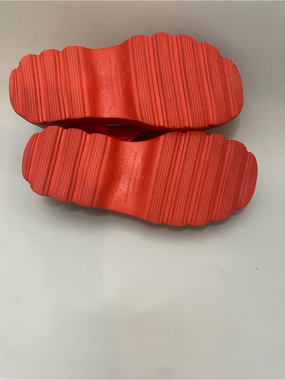 Melissa Red Platform Sandals | Vegan Jelly Shoes | Women’s - Picture 11 of 12